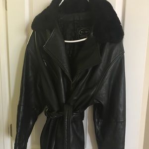 Woman’s leather coat